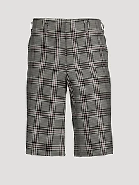 Wool Plaid Checked Shorts