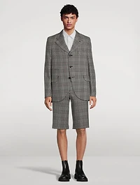 Wool Plaid Checked Shorts