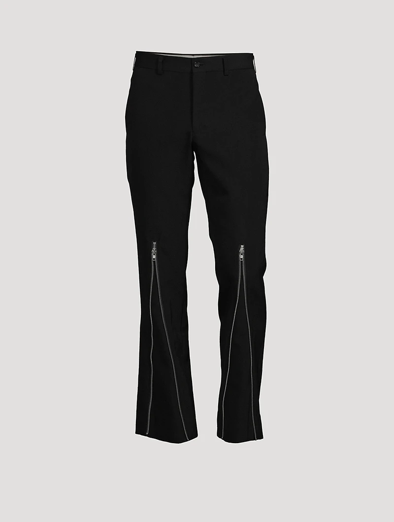 Wool And Linen Pants With Zipper