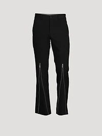 Wool And Linen Pants With Zipper