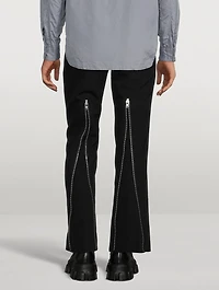 Wool And Linen Pants With Zipper
