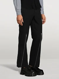 Wool And Linen Pants With Zipper