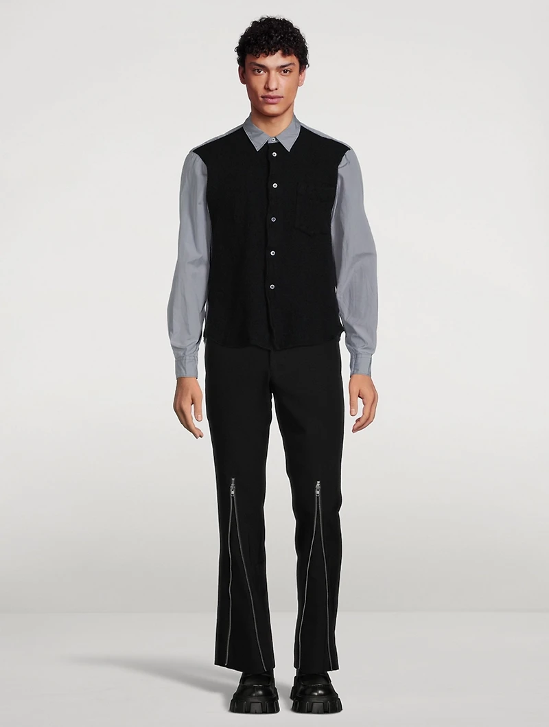 Wool And Linen Pants With Zipper