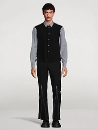 Wool And Linen Pants With Zipper