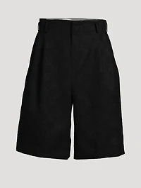 Wool And Silk Check Shorts