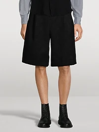 Wool And Silk Check Shorts