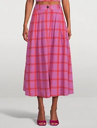 Tulay A-Line Midi Skirt Penny Plaid
