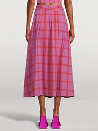 Tulay A-Line Midi Skirt Penny Plaid