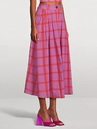 Tulay A-Line Midi Skirt Penny Plaid