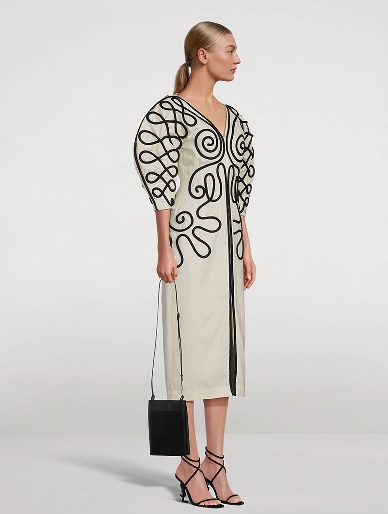 Luisa Puff Sleeve Midi Dress