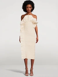 Kana Strapless Ruffle Midi Dress