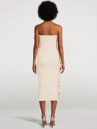 Kana Strapless Ruffle Midi Dress