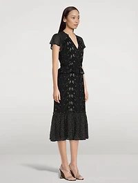 Talia Silk Midi Dress Floral Print