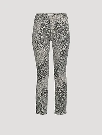 The Dazzler Straight-Leg Ankle Jeans Shadow Leopard Print