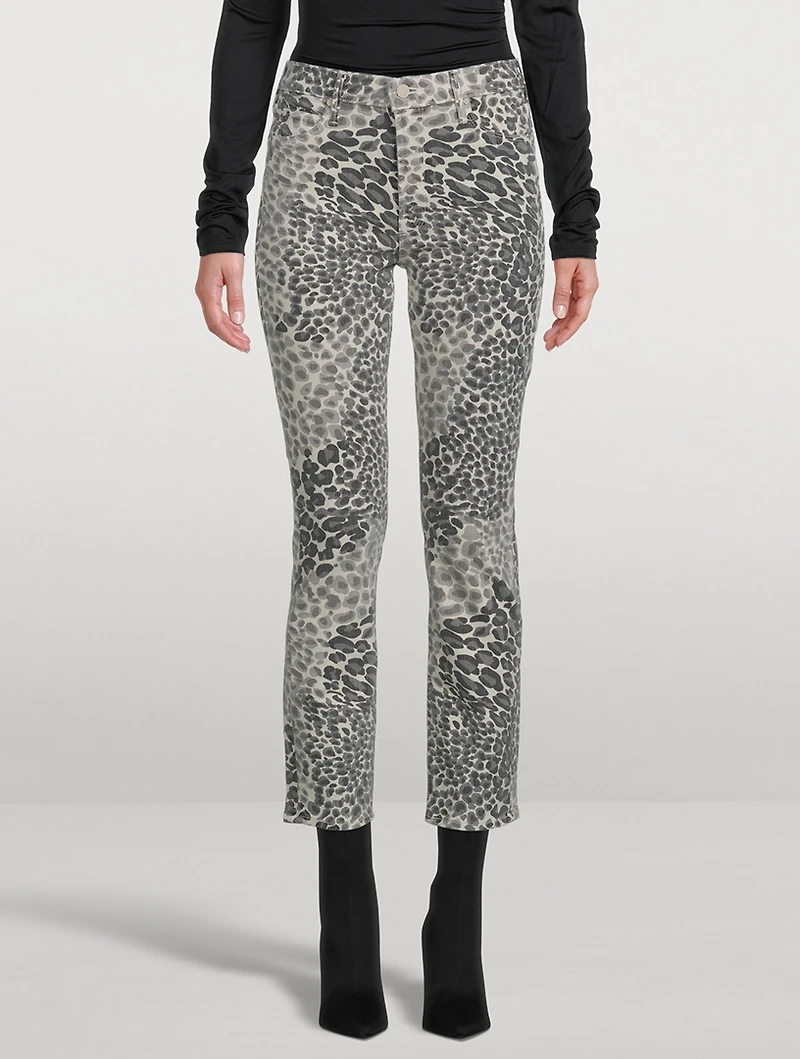 The Dazzler Straight-Leg Ankle Jeans Shadow Leopard Print