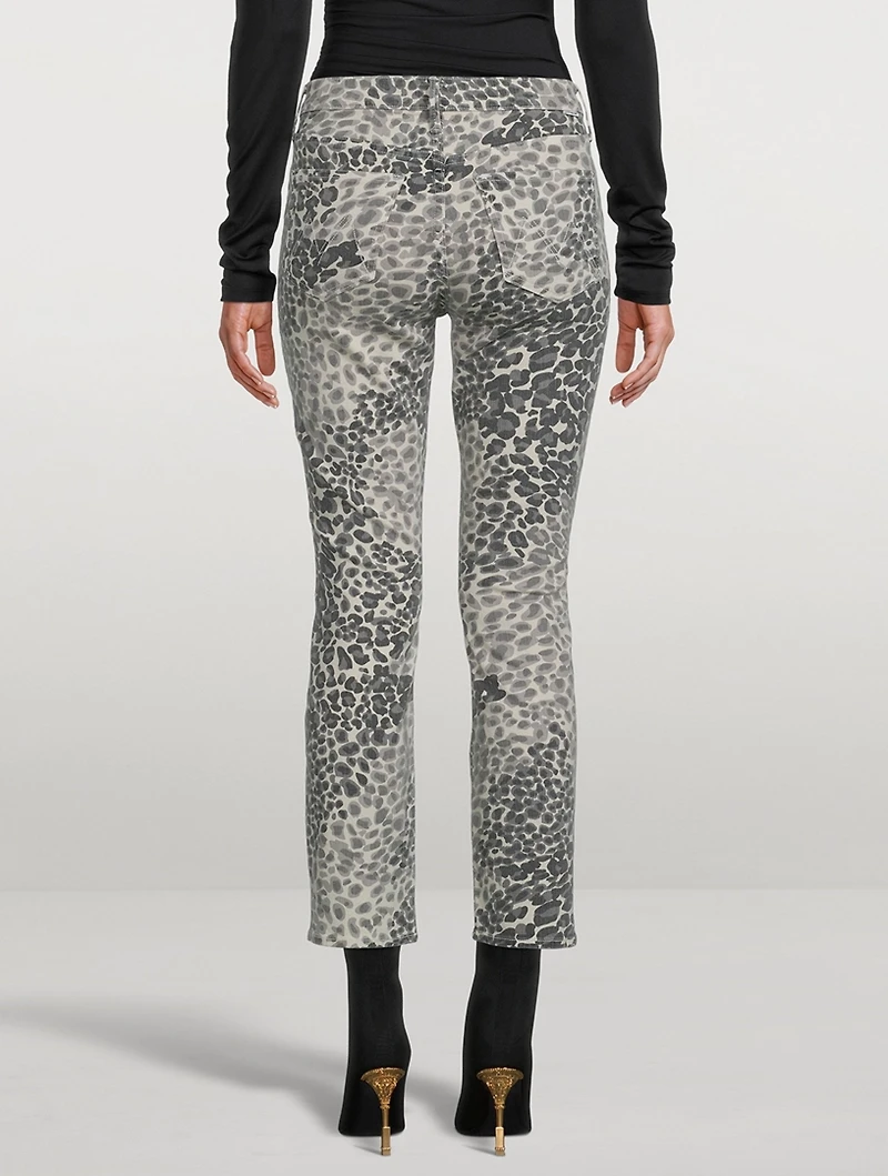 The Dazzler Straight-Leg Ankle Jeans Shadow Leopard Print