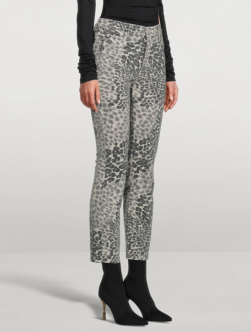 The Dazzler Straight-Leg Ankle Jeans Shadow Leopard Print