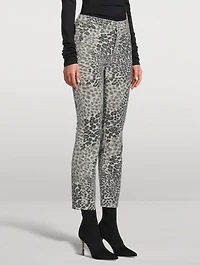 The Dazzler Straight-Leg Ankle Jeans Shadow Leopard Print