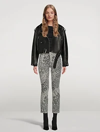 The Dazzler Straight-Leg Ankle Jeans Shadow Leopard Print
