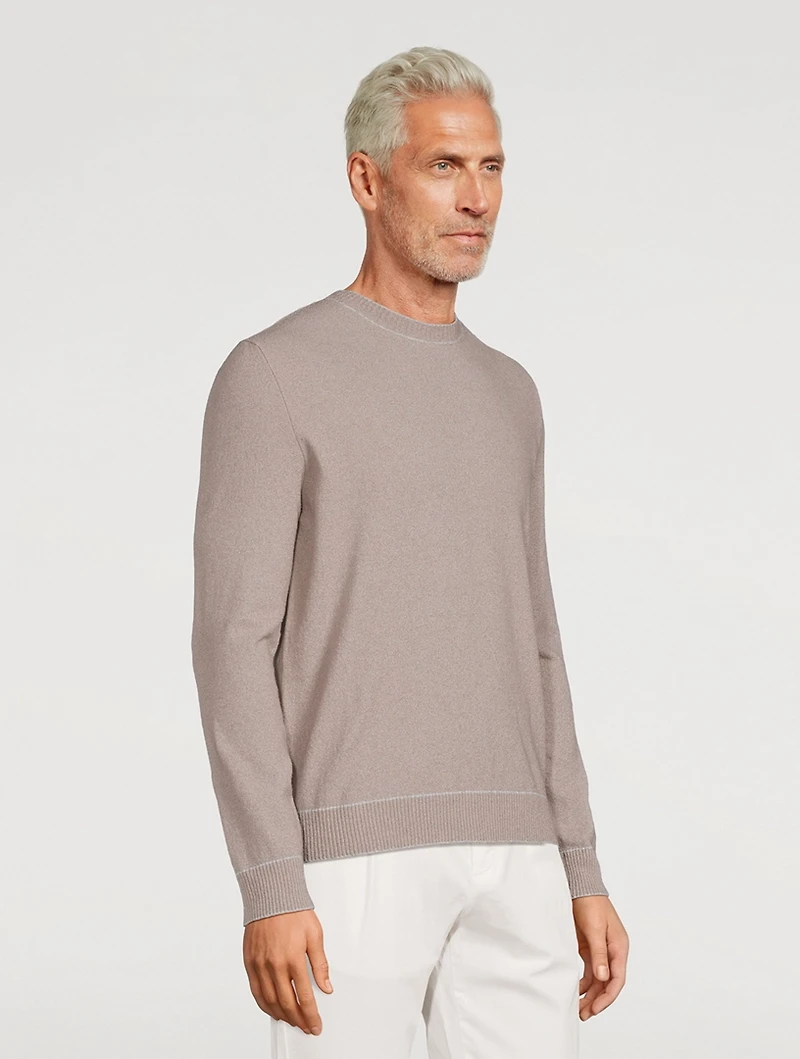 Cotton Stretch Crewneck Sweater