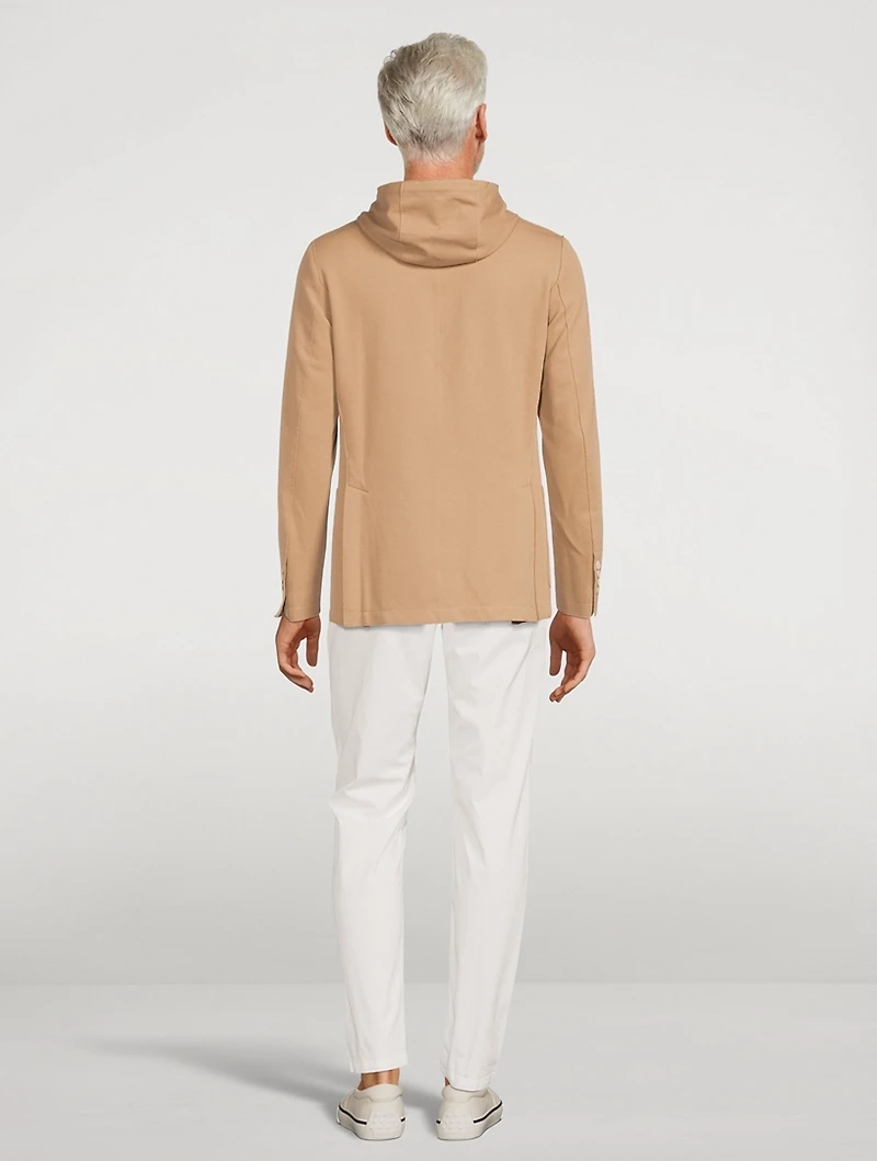Cotton Stretch Jacket With Hood