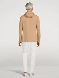 Cotton Stretch Jacket With Hood