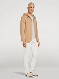 Cotton Stretch Jacket With Hood