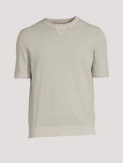 Cotton Short-Sleeve Sweater