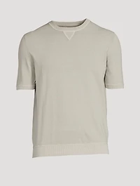Cotton Short-Sleeve Sweater