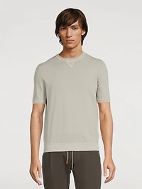 Cotton Short-Sleeve Sweater