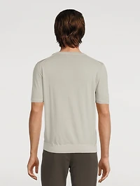Cotton Short-Sleeve Sweater