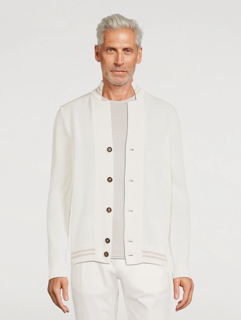 Cotton Lapel Cardigan