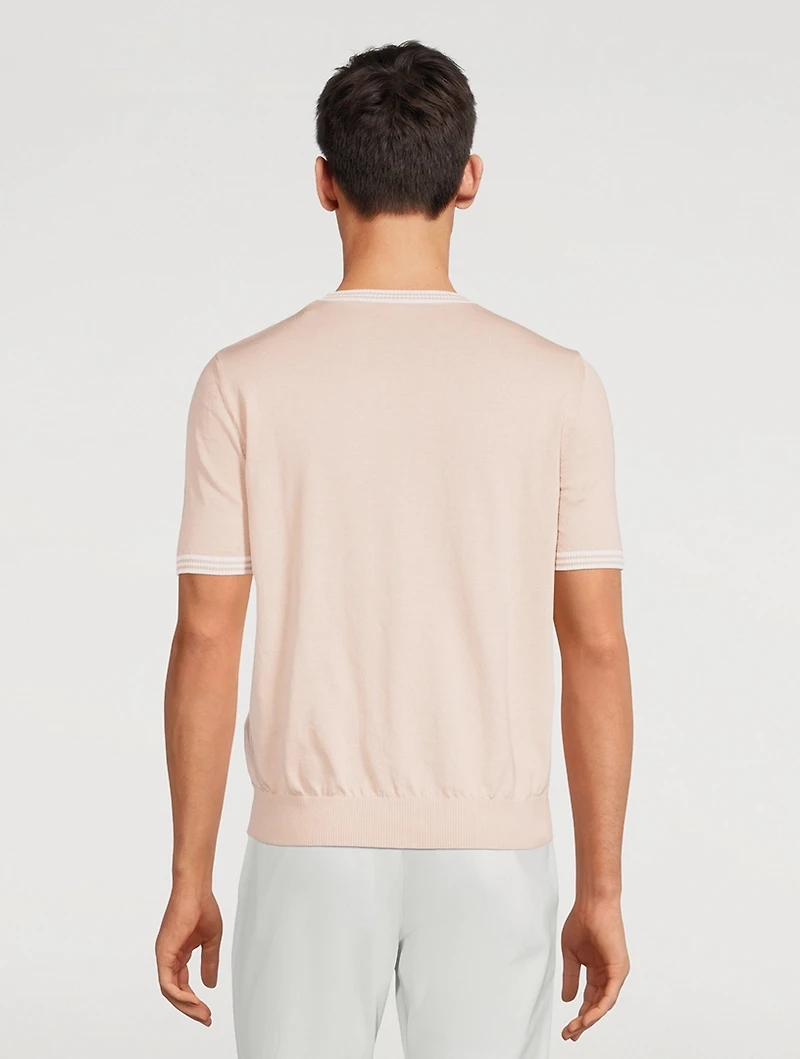 Cotton Short-Sleeve Sweater