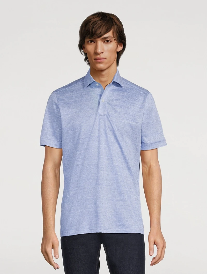 Linen And Cotton Polo Shirt