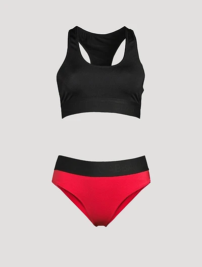 Two-Piece High-Leg Bikini Swim Set