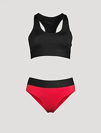 Two-Piece High-Leg Bikini Swim Set