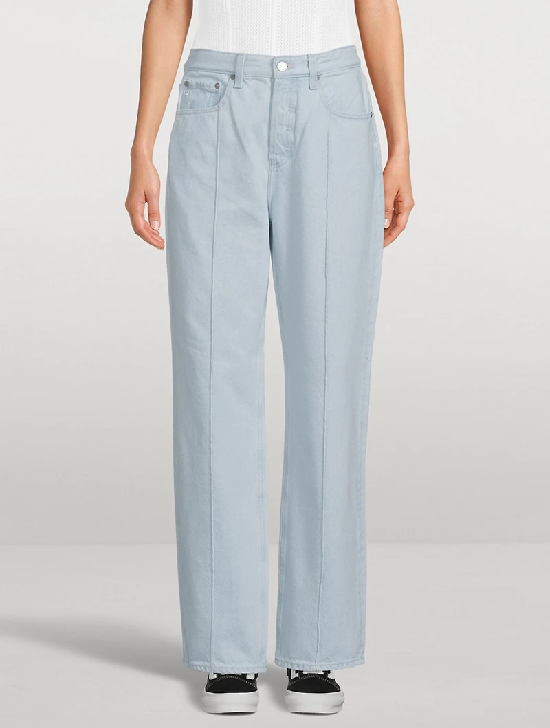 Clove Pintuck Straight Jeans