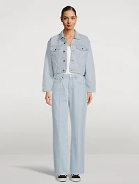 Clove Pintuck Straight Jeans