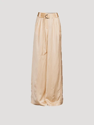 Wonderland Wide-Leg Satin Trousers