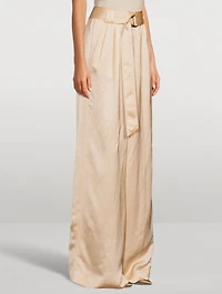 Wonderland Wide-Leg Satin Trousers