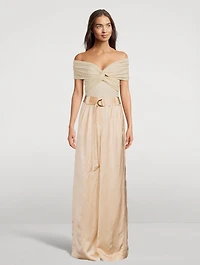 Wonderland Wide-Leg Satin Trousers