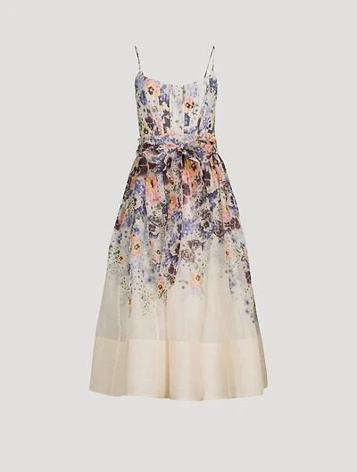 Tama Corset Midi Dress Floral Print