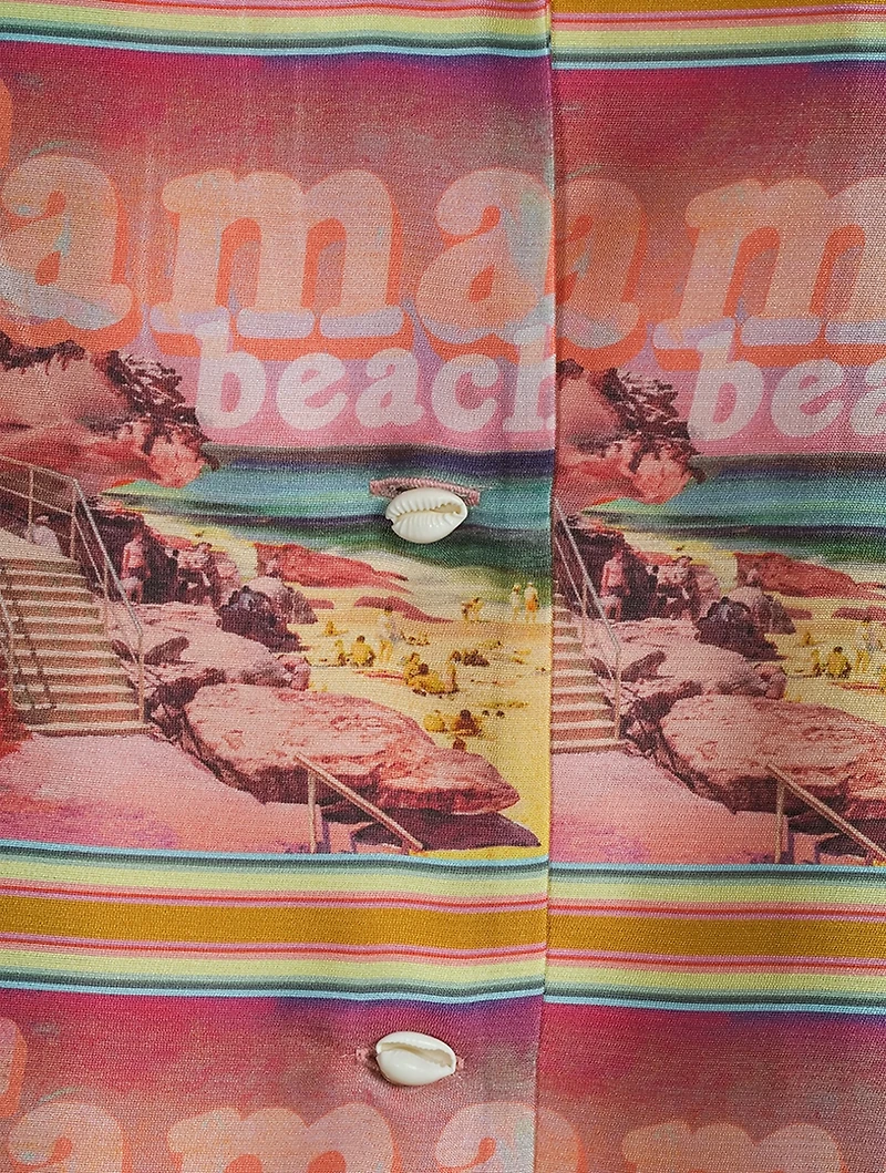 Wonderland Poster Silk Shirt Print