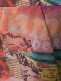 Wonderland Poster Crop Flared Pants Print