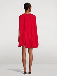 Plissé Silk Georgette Mini Dress