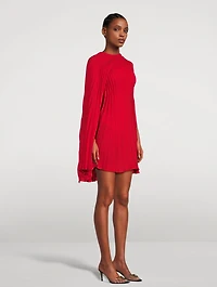 Plissé Silk Georgette Mini Dress