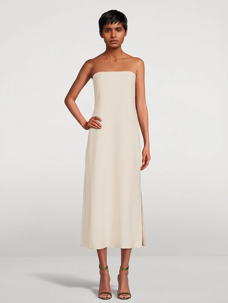 Strapless Admiral Crepe Midi Dress