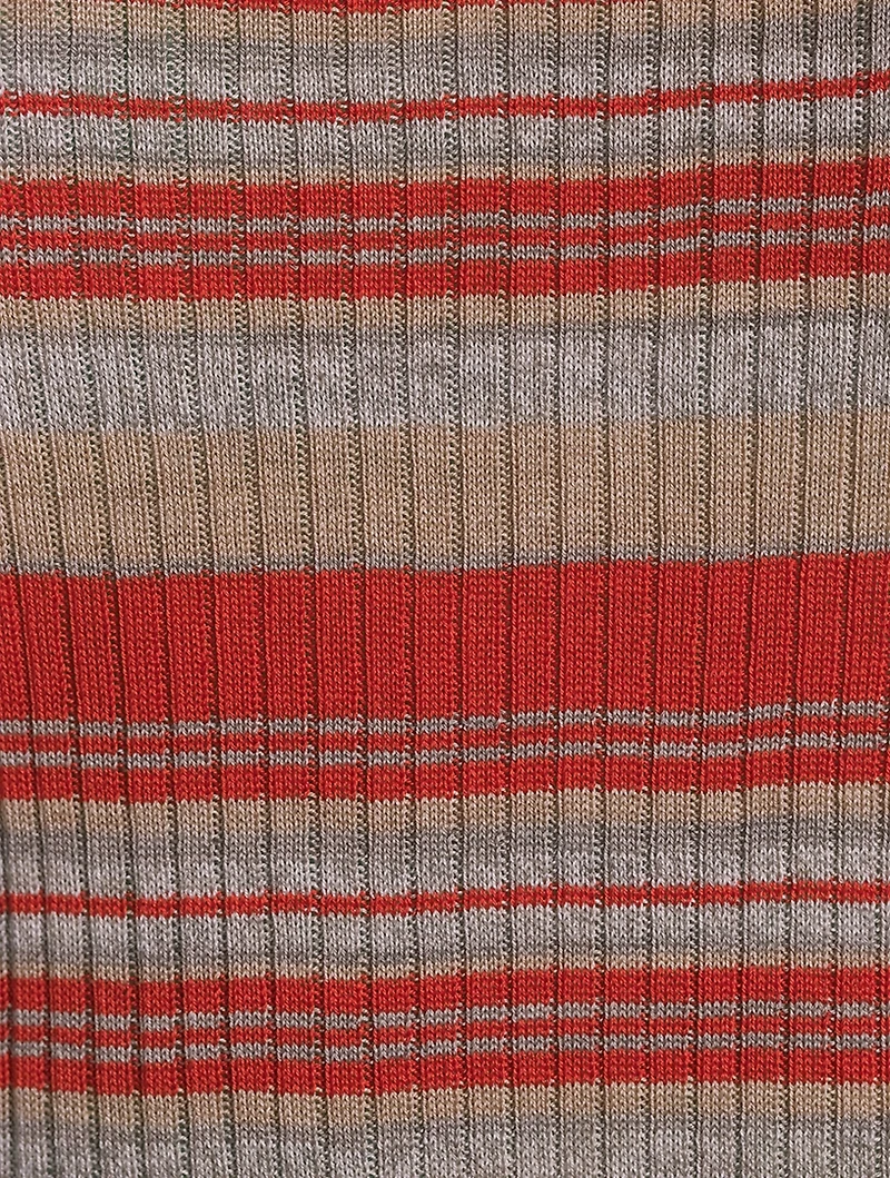 Striped Silk Knit Shell