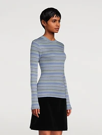 Striped Silk Knit Top