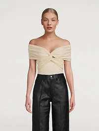 The Cerise Off-The-Shoulder Bodysuit